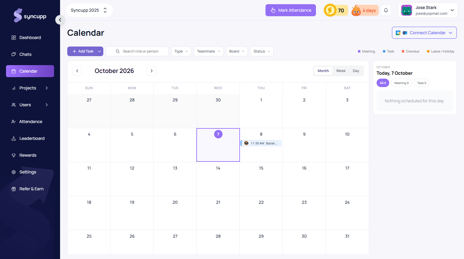 Syncupp Unified Calendar & Meetings Hub