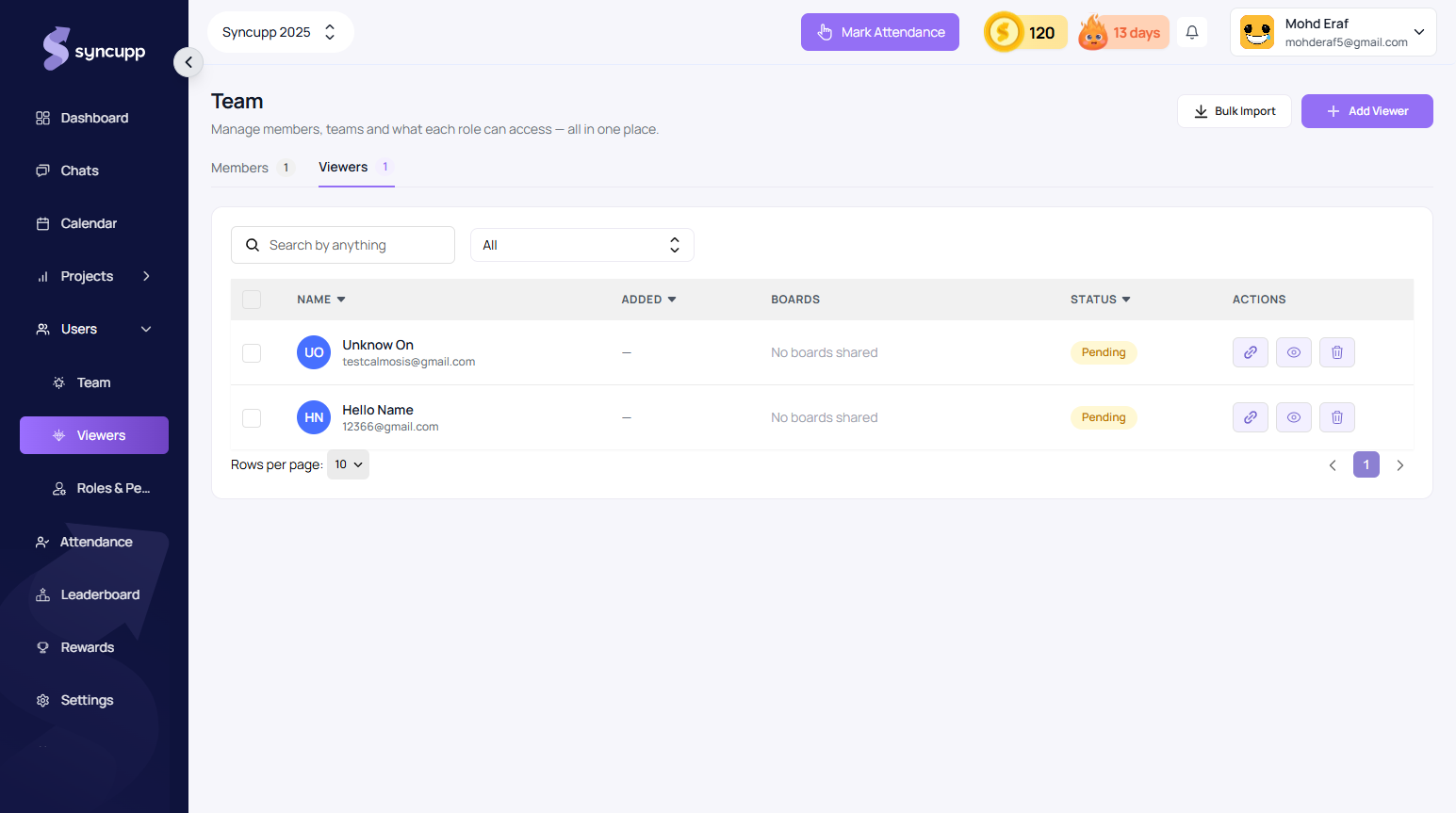 Syncupp Viewers & Client Portal